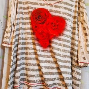 Rose heart 3/4 length sleeve shirt plus size style & co striped